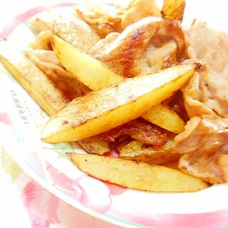 ❤馬鈴薯と豚肩ロース薄切りのスパイス炒め❤